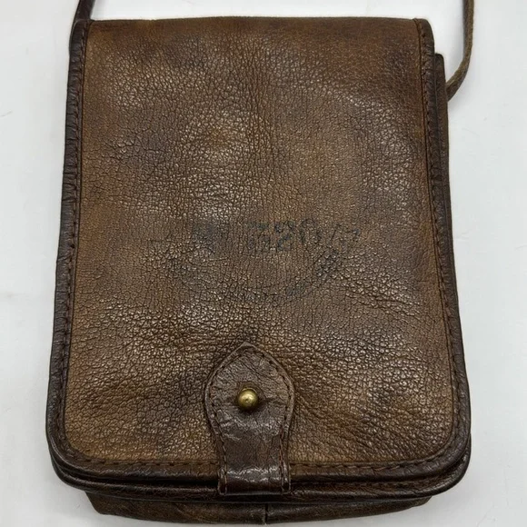 Barganza vintage Leather Crossbody Bag BRN7191C - Picture 2 of 11